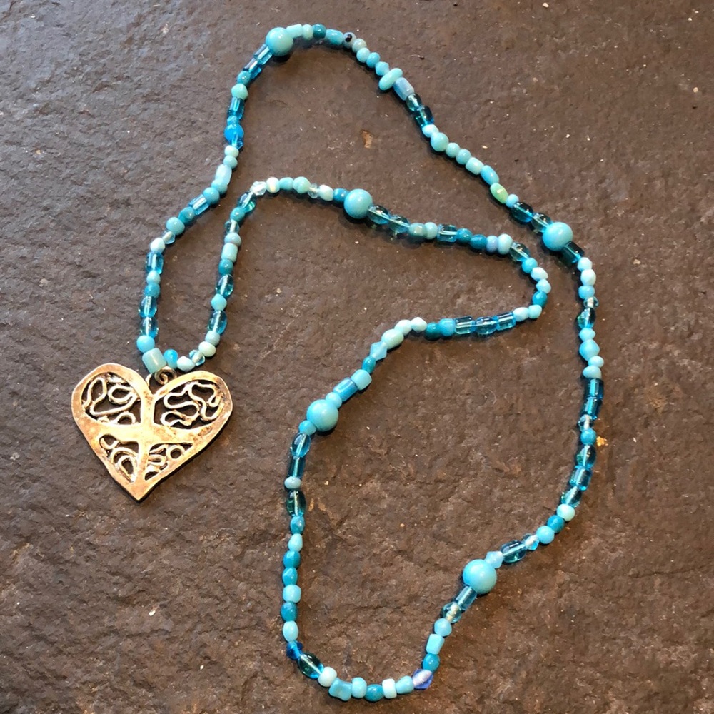 Hippie Boho love beads with heart